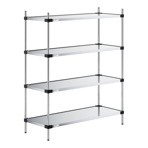 Regency 21" x 54" NSF Solid Galvanized Steel 4-Shelf Kit with 64" Posts