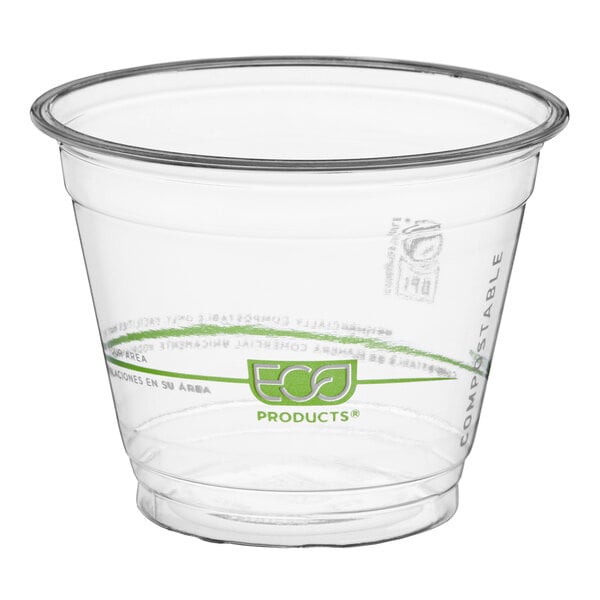 Eco-Products GreenStripe 9 oz. PLA Compostable Plastic Cold Cup - 1,000/Case