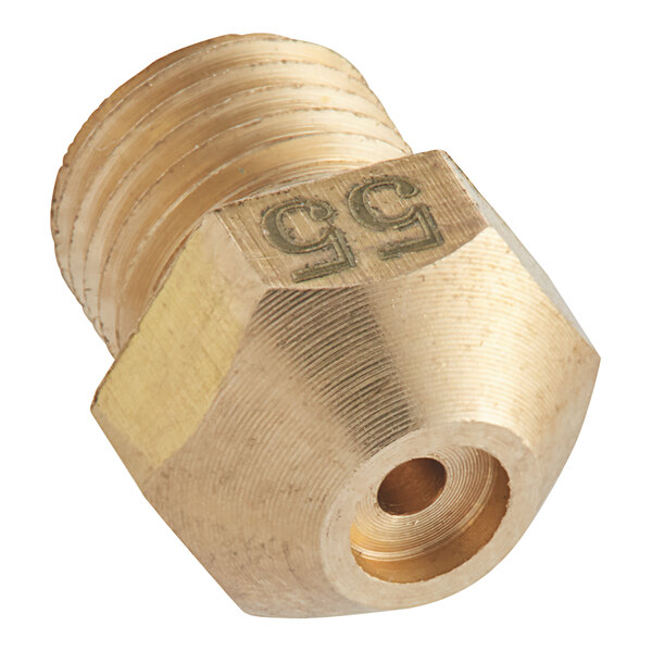 An Avantco Liquid Propane Orifice with the number 55 on a brass nut.