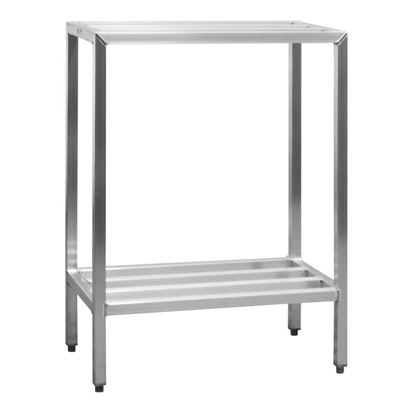 A New Age heavy-duty aluminum 2-shelf rack for NSF shelving.