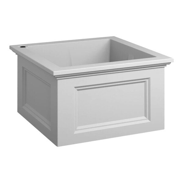 A white square box with a square bottom.