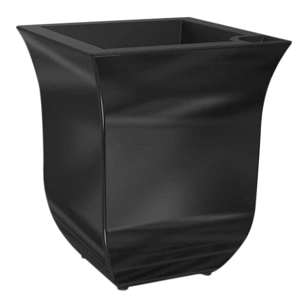 A black square Mayne Valencia tabletop planter.