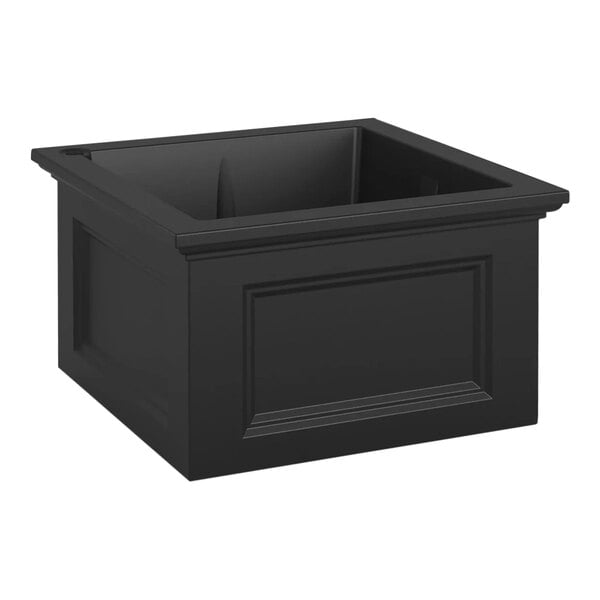 A black square Mayne Fairfield garden bed.