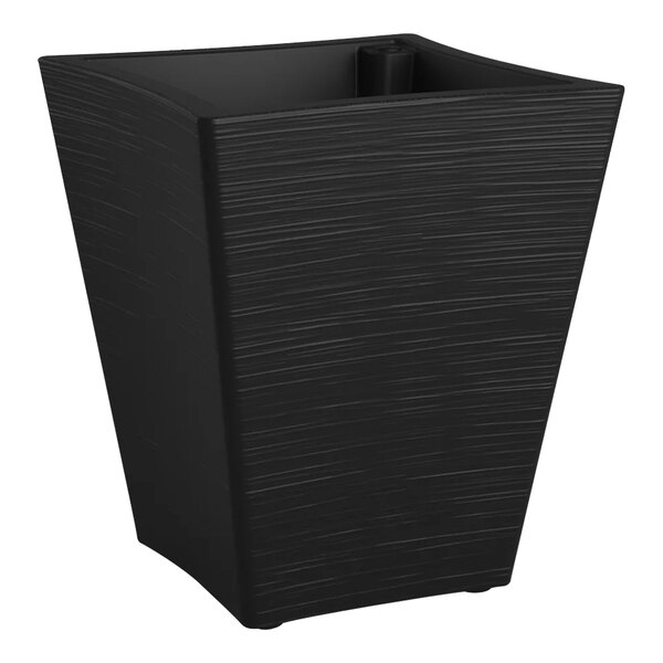 A black square Mayne Bristol planter with straight edges.