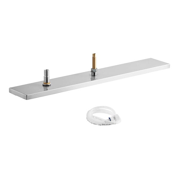 A metal bar with a PVD gold finish on a white surface.