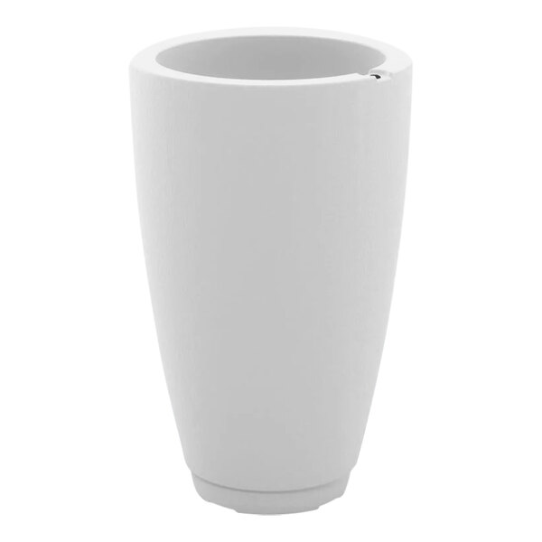 A white vase with a white lid.