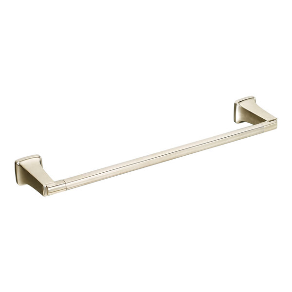 An American Standard Townsend satin nickel towel bar on a white background.