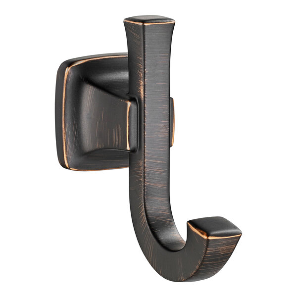 An American Standard Townsend Legacy Bronze double robe hook with black accents.