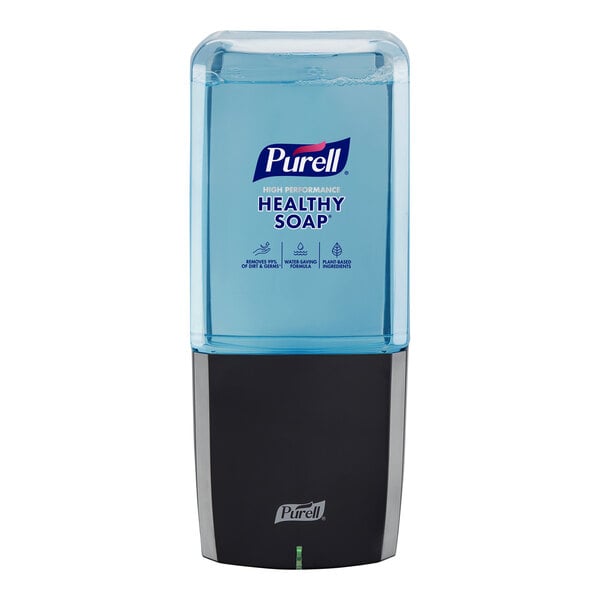 A graphite Purell ES10 soap dispenser with black accents.