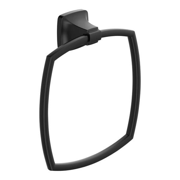 A black round American Standard Townsend towel ring.