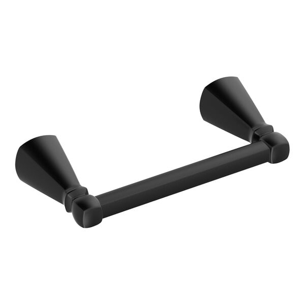 An American Standard Edgemere matte black metal toilet paper holder.