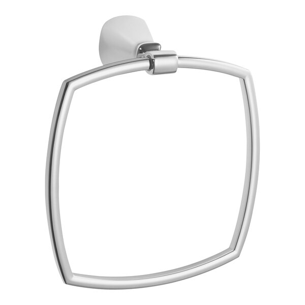 An American Standard Edgemere polished chrome towel ring with a square metal ring.