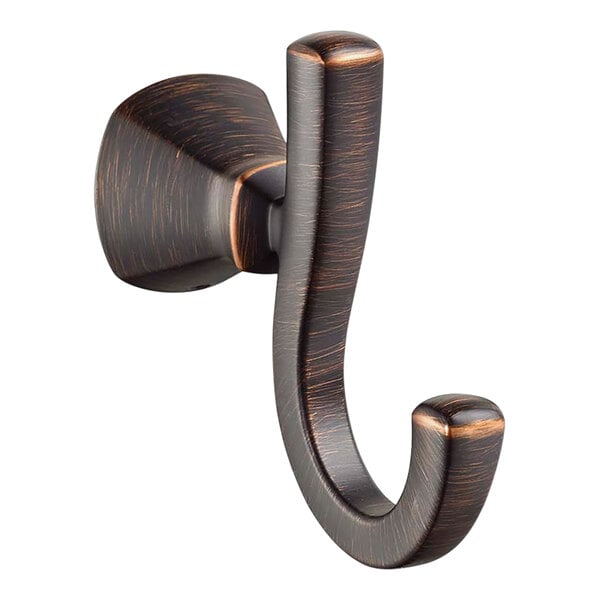 An American Standard Legacy Bronze double robe hook with black accents.