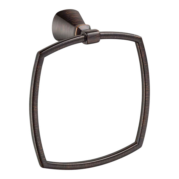 An American Standard Edgemere Legacy Bronze square shaped towel ring.