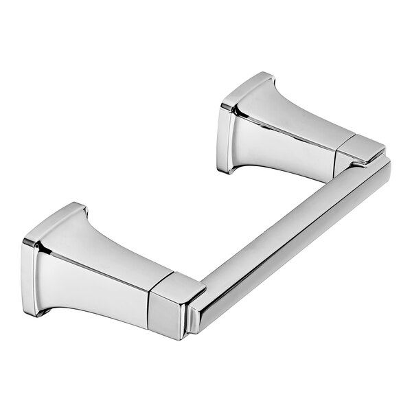 An American Standard polished chrome toilet paper holder.