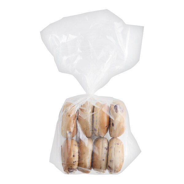 A close up of a bag of Original Bagel blueberry mini bagels