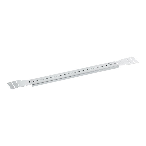 A white galvanized steel rectangular metal piece with holes.