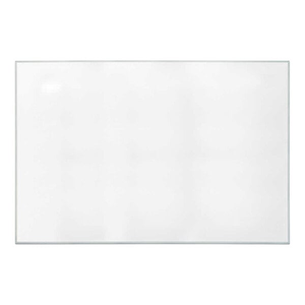 A white rectangular United Visual Products whiteboard with a satin aluminum border.