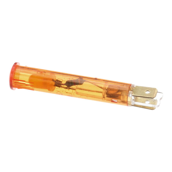 A Giles amber LED indicator light with a metal cap.