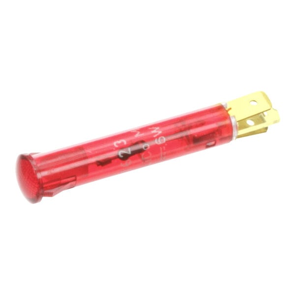 A Giles red indicator light with gold wire.