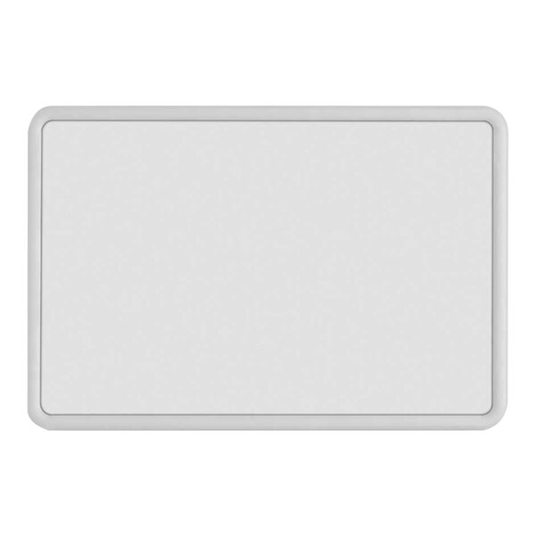 A white rectangular United Visual Products dry erase board with a white frame.