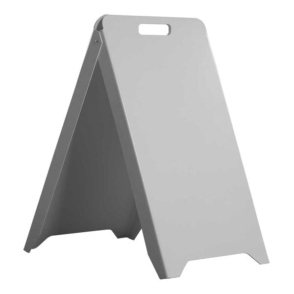 A white United Visual Products A-Frame sign.