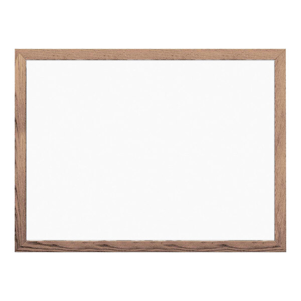 A United Visual Products whiteboard with a wooden frame.