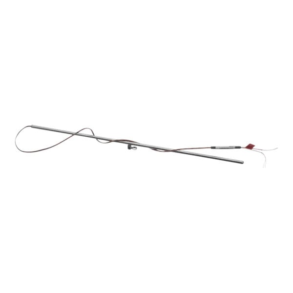 A long metal rod with wires and a red tip.