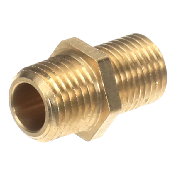 A Henny Penny natural gas brass male pipe fitting.