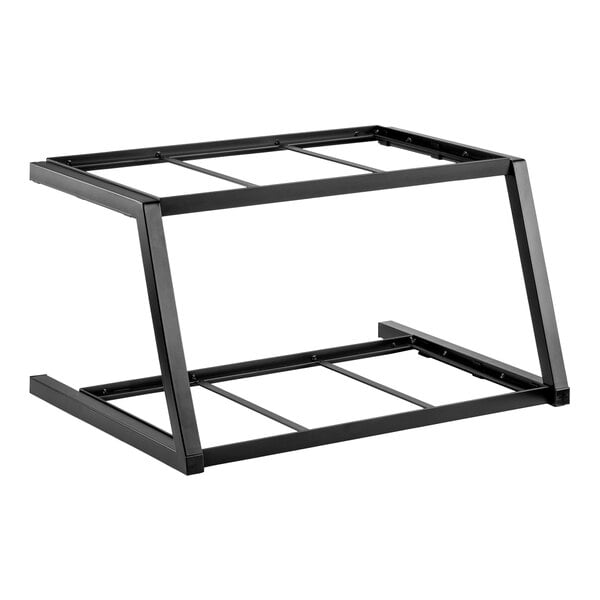 A black metal Tablecraft 2-tier crate display frame.