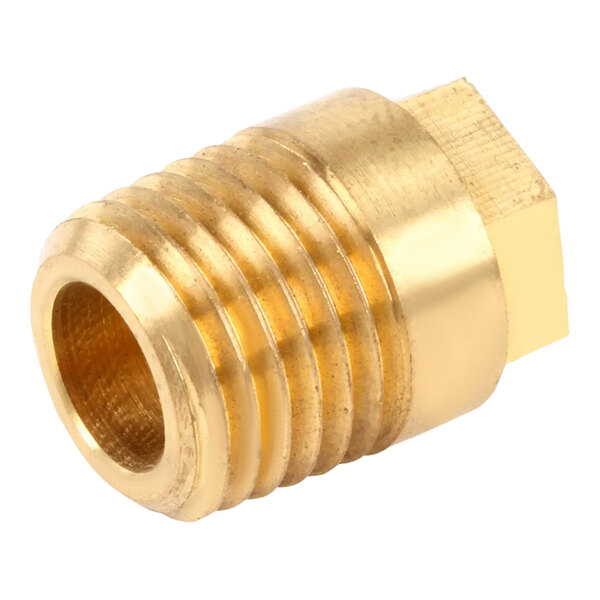 A Pitco brass orifice tip with a gold threaded end.