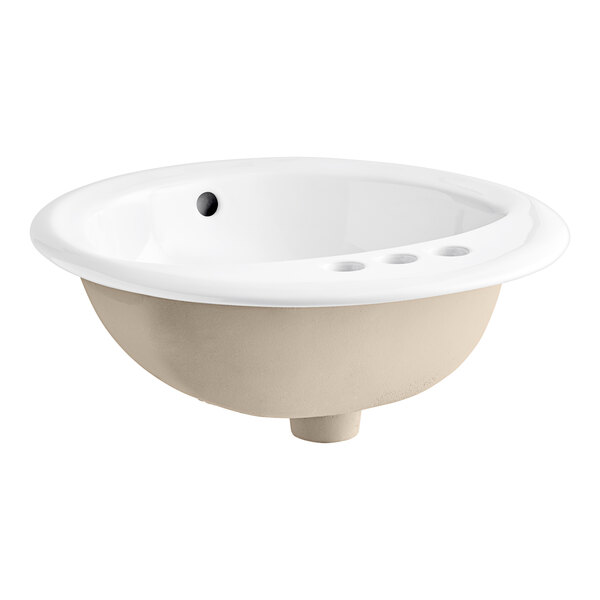 An American Standard white vitreous china drop-in sink with 3 holes.