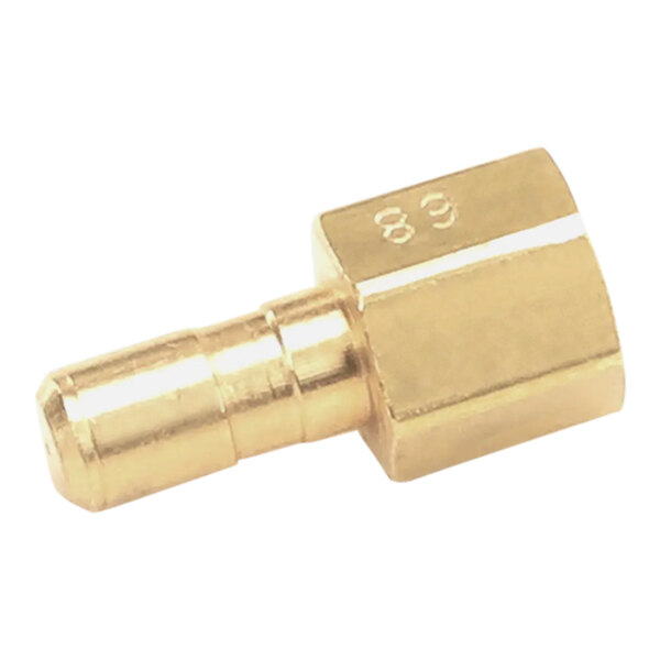 A close-up of a gold metal Pitco Liquid Propane Pilot Orifice with the number 68 on it.