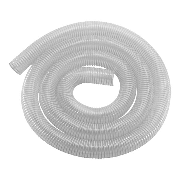 A white plastic hose for a Goodway vacuum cleaner.