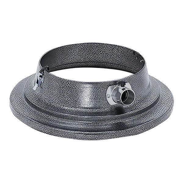 A circular metal adapter ring with a metal cap.