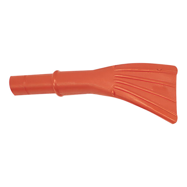 An orange plastic non-metallic nozzle with a long tip for Goodway industrial vacuums.