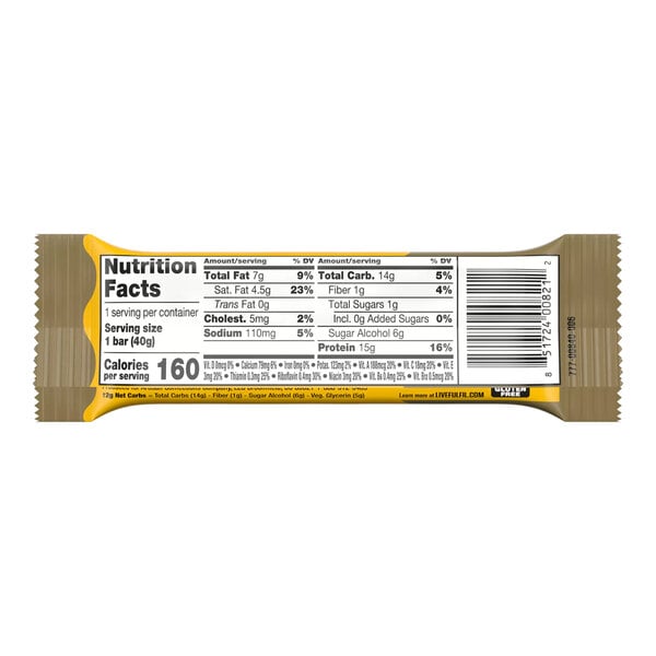 A FULFIL Chocolate Hazelnut Vitamin and Protein Bar in a 1.41 oz. package.
