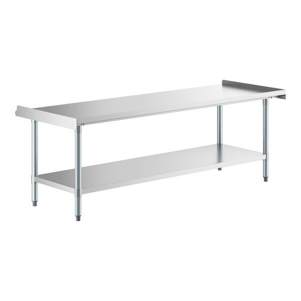 A Steelton stainless steel equipment stand with a galvanized steel undershelf and legs.