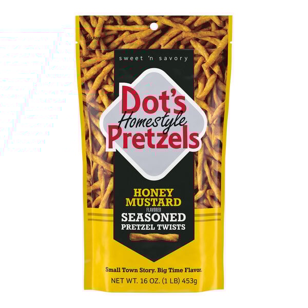 DOT'S HOMESTYLE PRETZELS Honey Mustard Seasoned Pretzel Twists 16 oz. - 10/Case