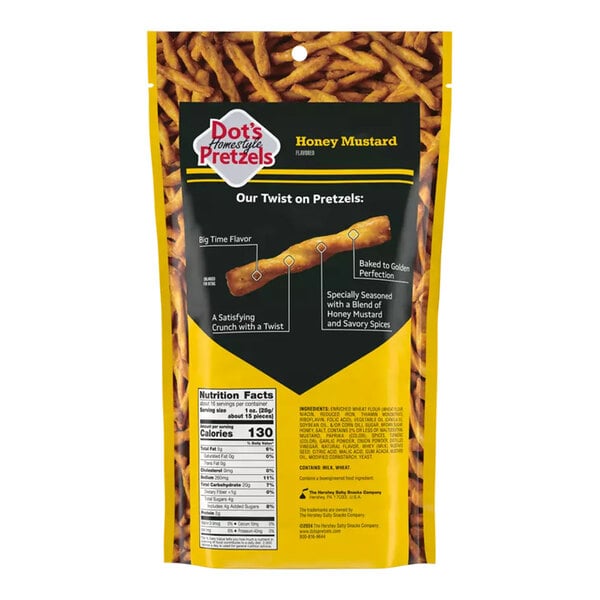 DOT'S HOMESTYLE PRETZELS Honey Mustard Seasoned Pretzel Twists 16 oz. - 10/Case