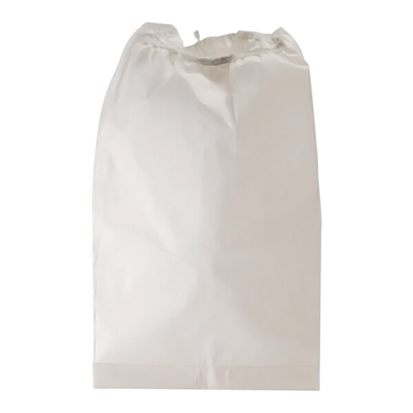 A white bag with a black lid.