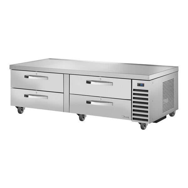 A True stainless steel refrigerated chef base with 4 drawers.