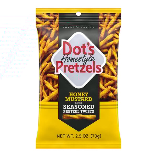 DOT'S HOMESTYLE PRETZELS Honey Mustard Seasoned Pretzel Twists 2.5 oz. - 12/Case