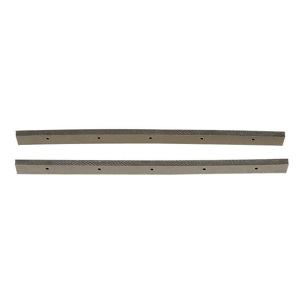 A rectangular metal frame with two metal bars.