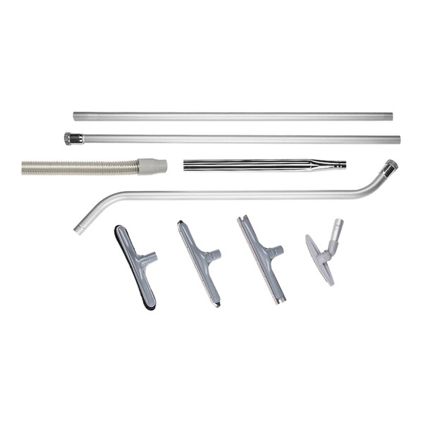 A Goodway Technologies HEPA wet and dry vacuum accessory kit with metal tools.