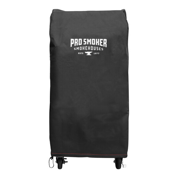 A black weather-resistant cover for a Pro Smoker with white text.