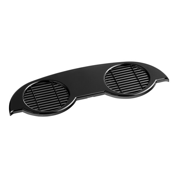 A black plastic Bunn drip tray cover with vents.