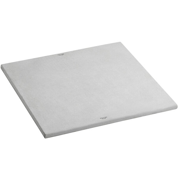 A white square Nemco cordierite pizza stone.