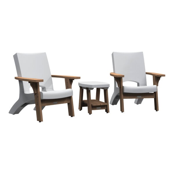 A Mayne Mesa white chair and table set with three chairs and a table.