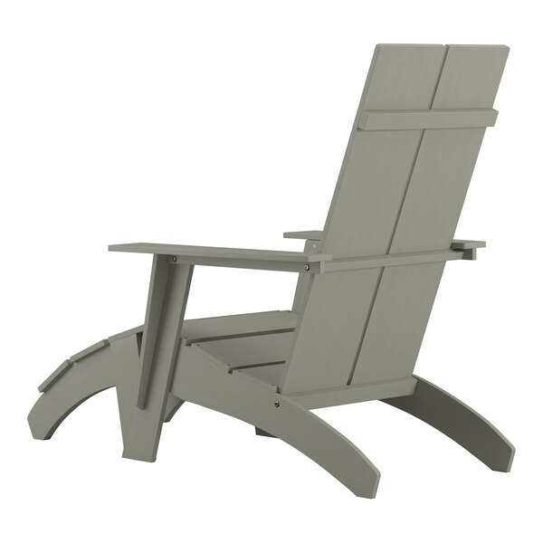 A gray wooden Adirondack chair by Flash Furniture.